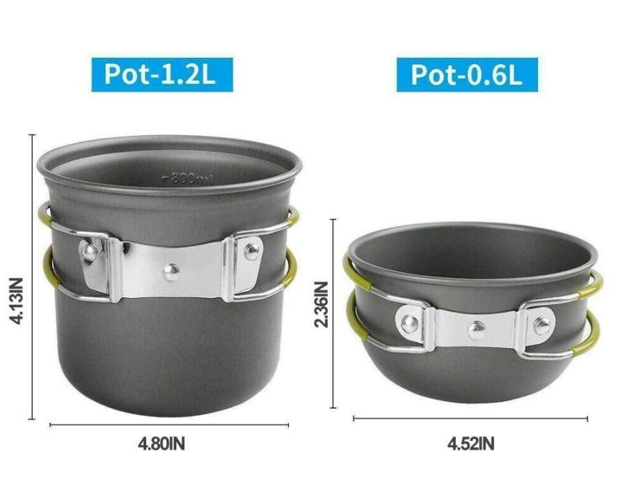Premium 14-Piece Anodized Aluminum Camping Cookware Set