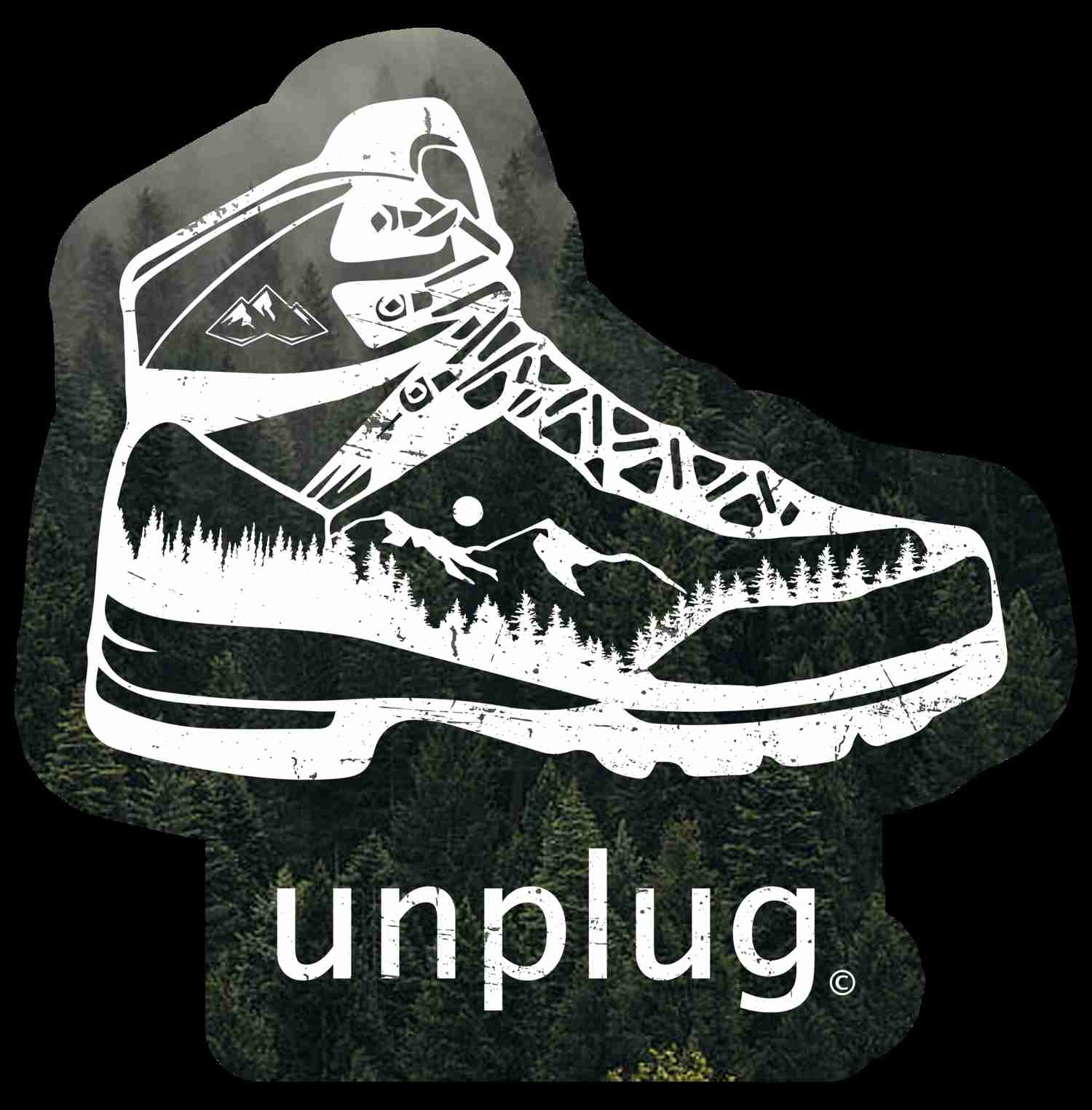 Durable Hiking Boot Mountain Vinyl Sticker