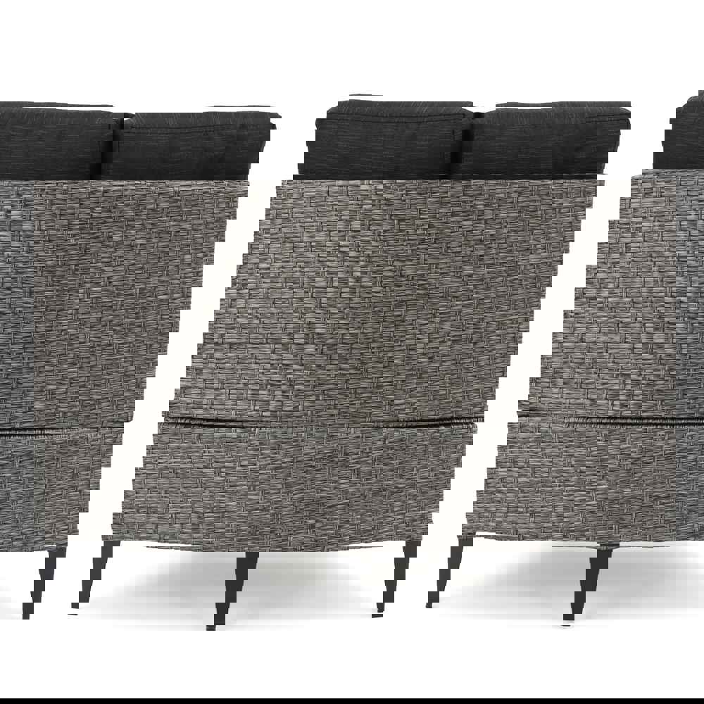 Nessett 10pc Outdoor Fire Pit Sectional Sofa Set with Gas Fire Table