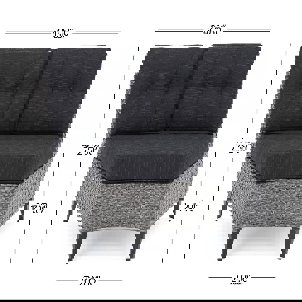 Nessett 10pc Outdoor Fire Pit Sectional Sofa Set with Gas Fire Table