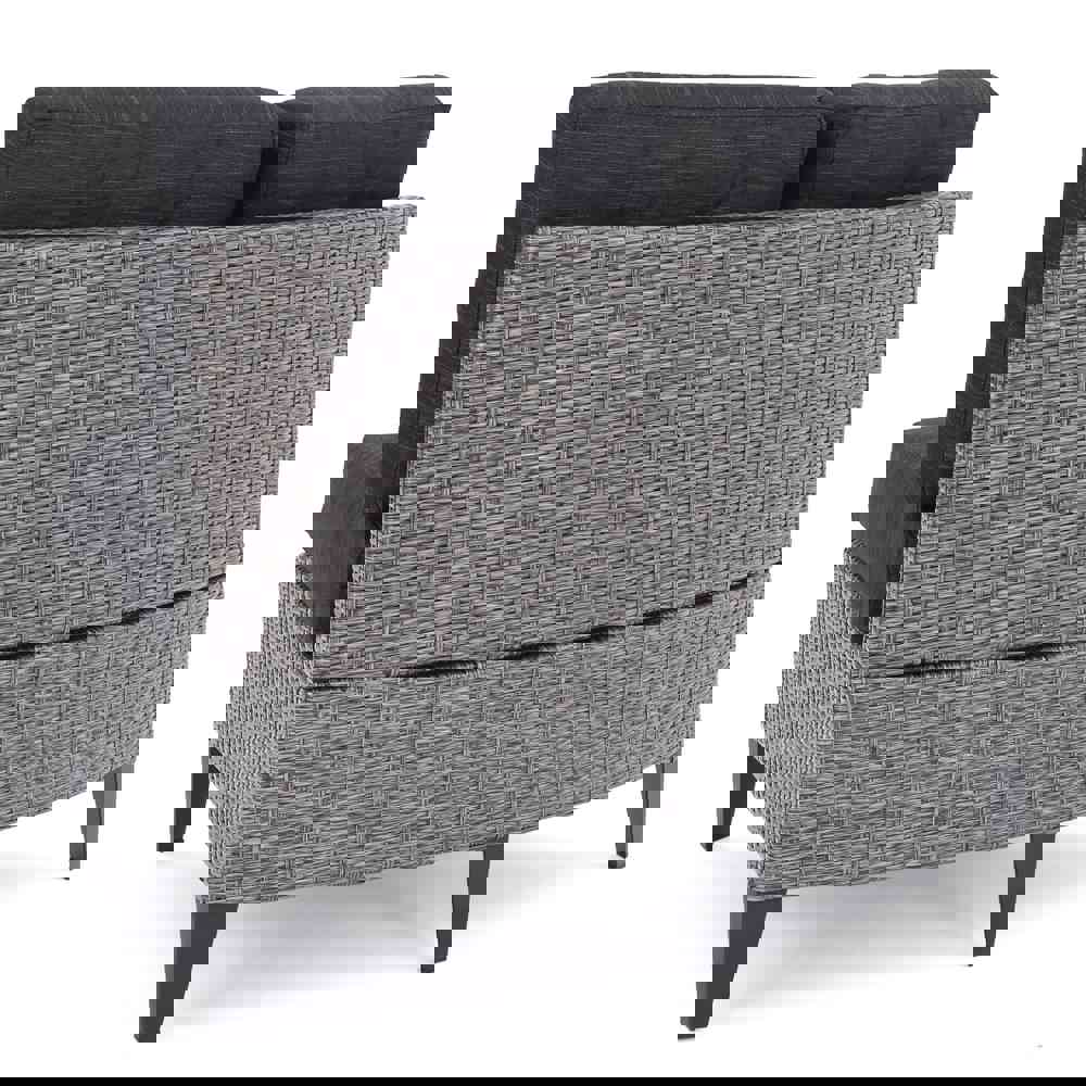 Nessett 10pc Outdoor Fire Pit Sectional Sofa Set with Gas Fire Table