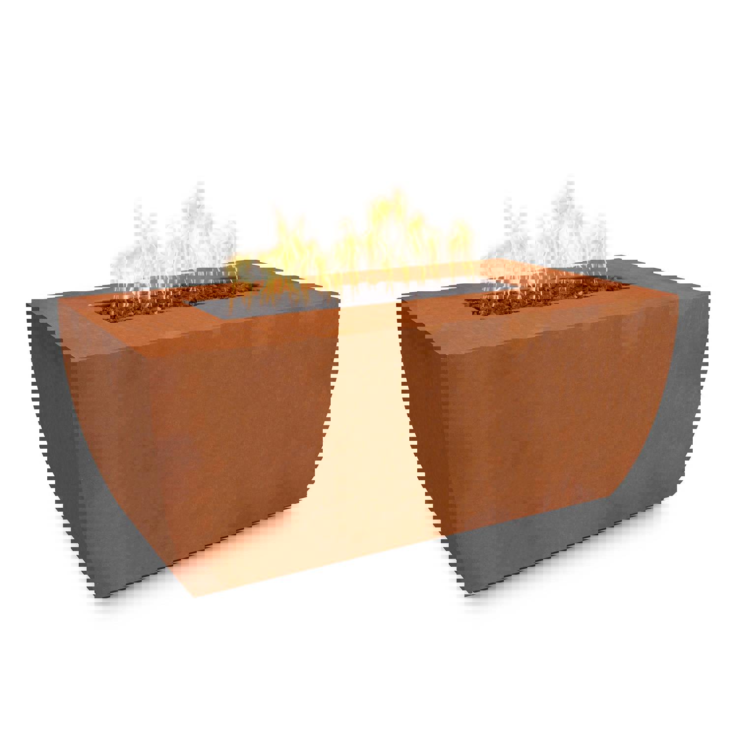 Outdoor Plus Linear Avalon 48 Corten Steel Liquid Propane Fire Pit