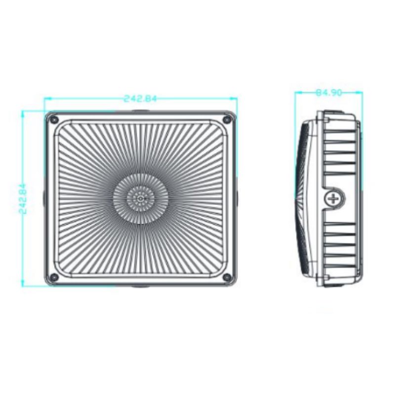 70W LED Canopy Light - 9000 Lumens, 5000K Daylight White - Energy-Efficient Outdoor Lighting