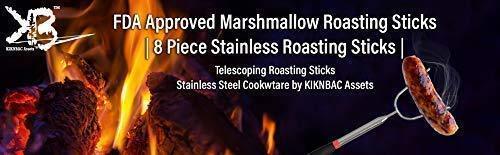 KBA Marshmallow Roasting Sticks 45 Long - Set of 8 Telescoping Smores Sticks for Fire Pit