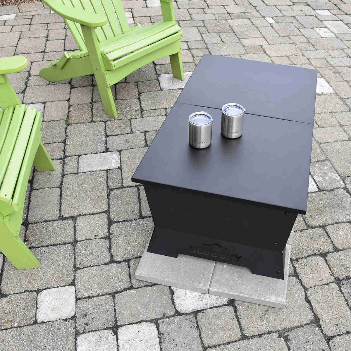 Rectangle Peak Smokeless Fire Pit Lid - Multi-Purpose Steel Cover for Patio Fire Pits