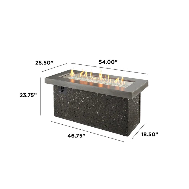 Gray Key Largo Linear Gas Fire Pit Table by Outdoor Greatroom Company