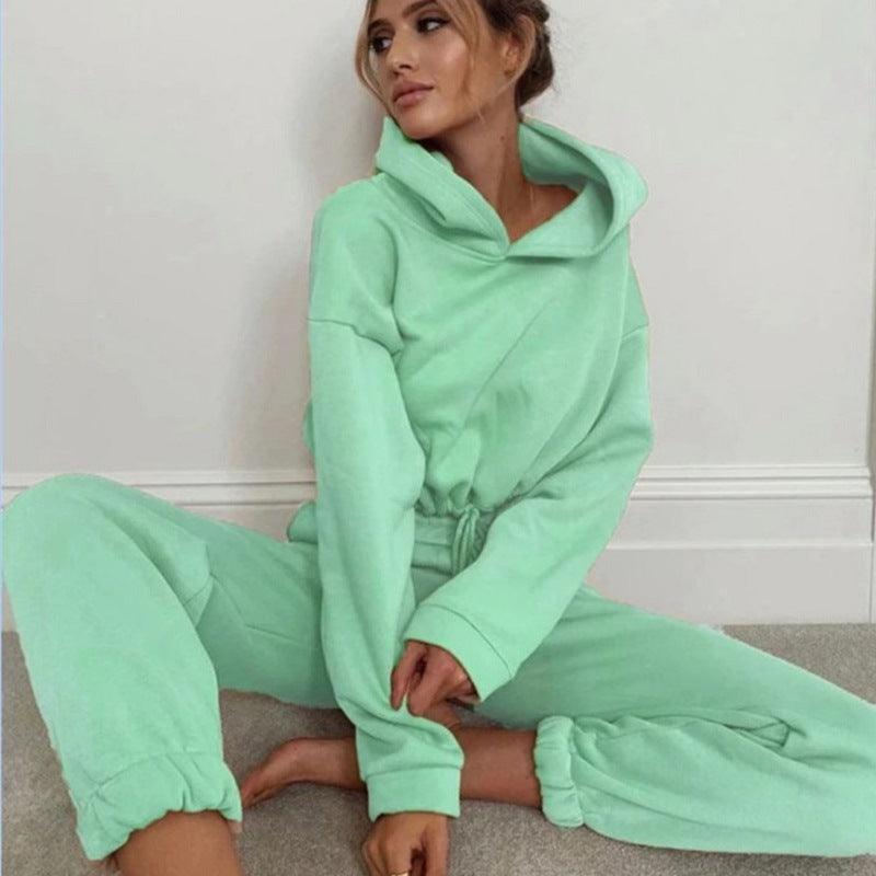 Women's 2-Piece Jogging Suits - Stylish Long Sleeve Hoodie & Tracksuit for Casual Fitness