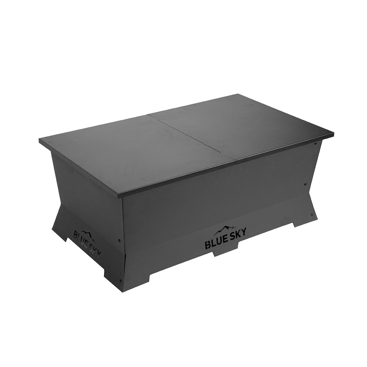 Rectangle Peak Smokeless Fire Pit Lid - Multi-Purpose Steel Cover for Patio Fire Pits