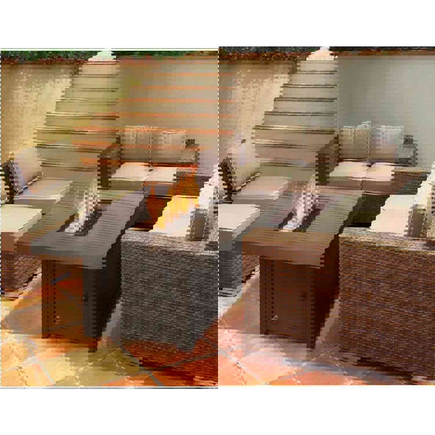 Napoleon St. Tropez Rectangle Propane Patioflame Fire Pit Table
