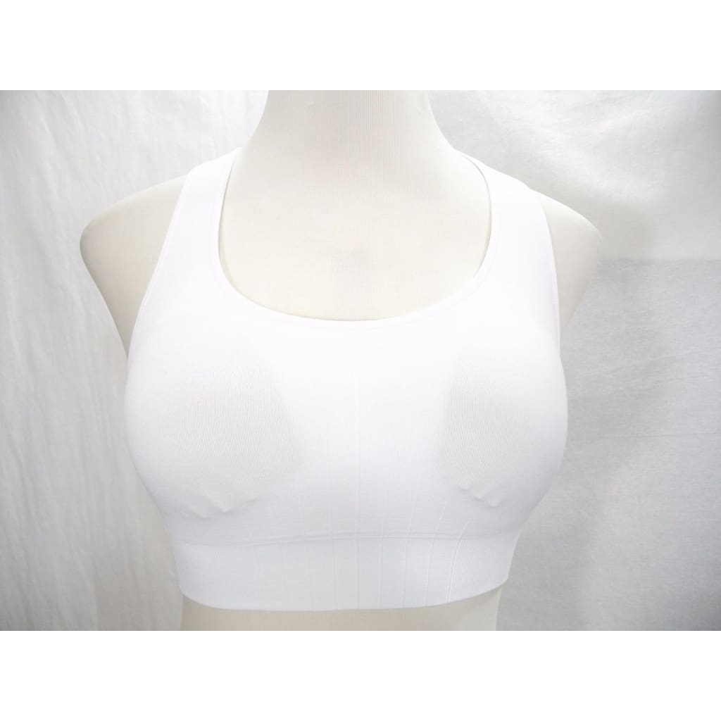 Champion N9169 Wire Free Racerback Sports Bra - Medium, White