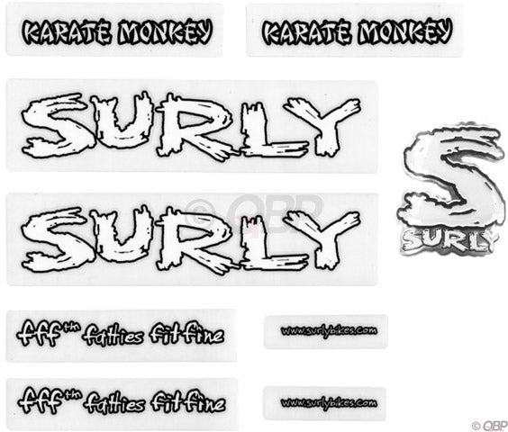 Surly Karate Monkey Decal Set for Bicycle Frame Repair and Customization