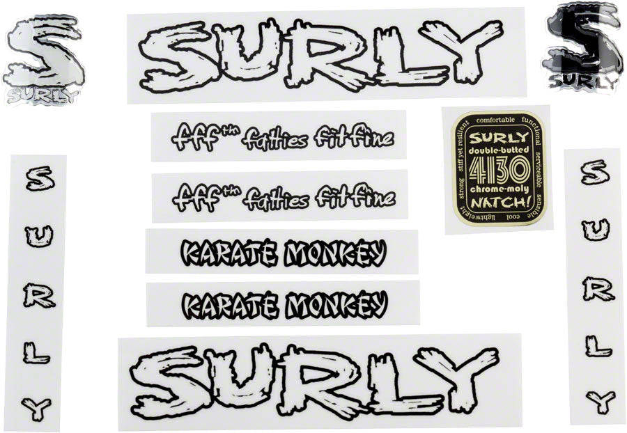 Surly Karate Monkey Decal Set for Bicycle Frame Repair and Customization