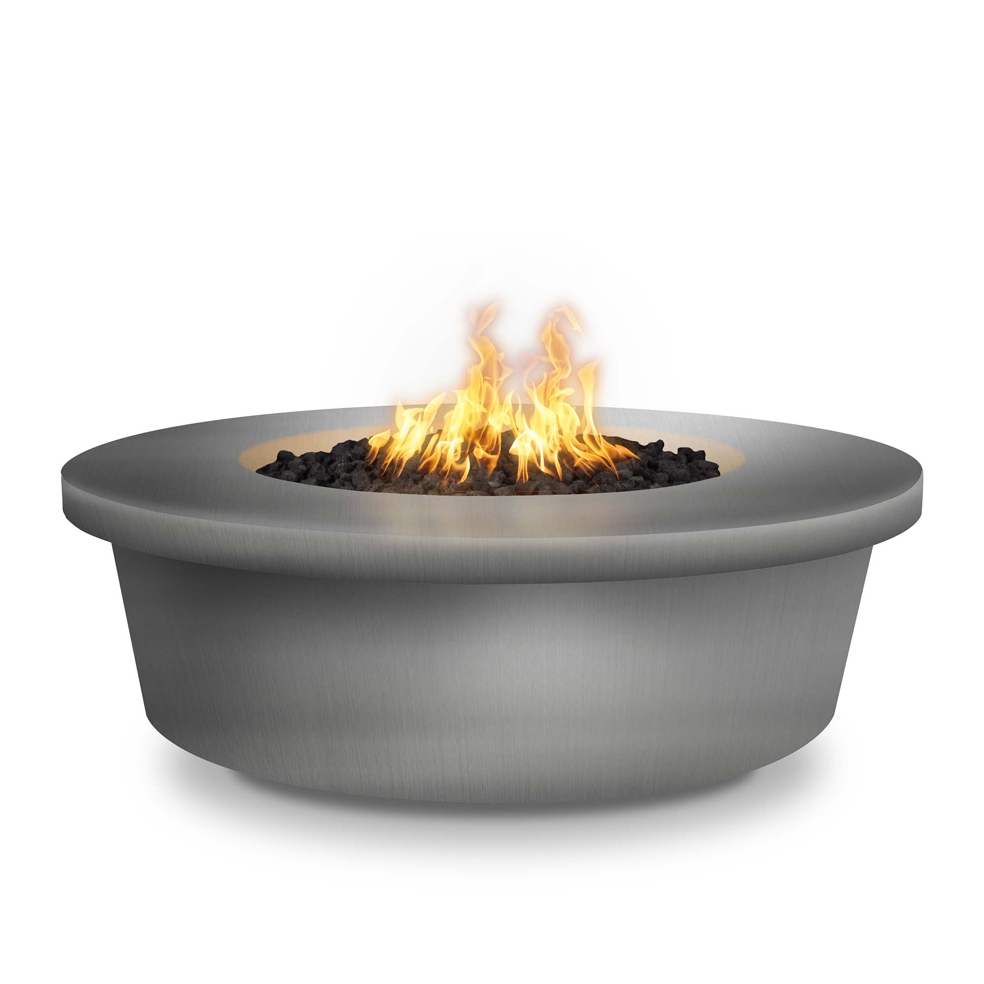 Outdoor Plus Round Tempe 48 Corten Steel Liquid Propane Fire Pit with 12V Electronic Ignition