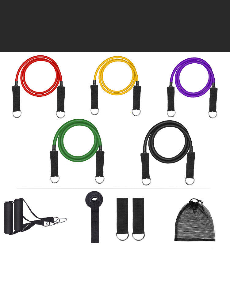 Elastic Rope Fitness Set for Men and Women - 12 Piece Resistance Band (100 lb.)