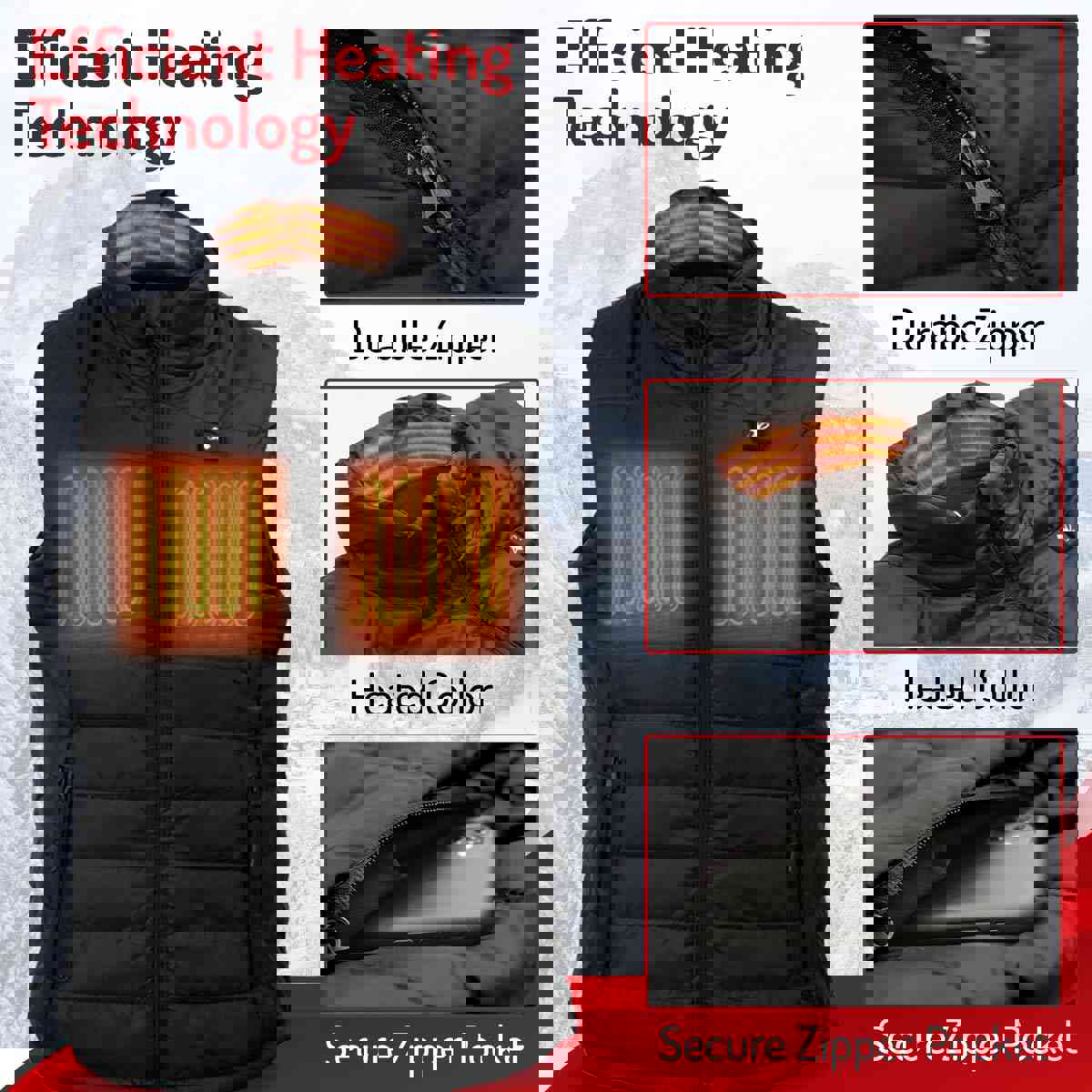 Nexgen Heat Women's NXL4301SET Puffer Black Heated Vest with Rechargeable Battery