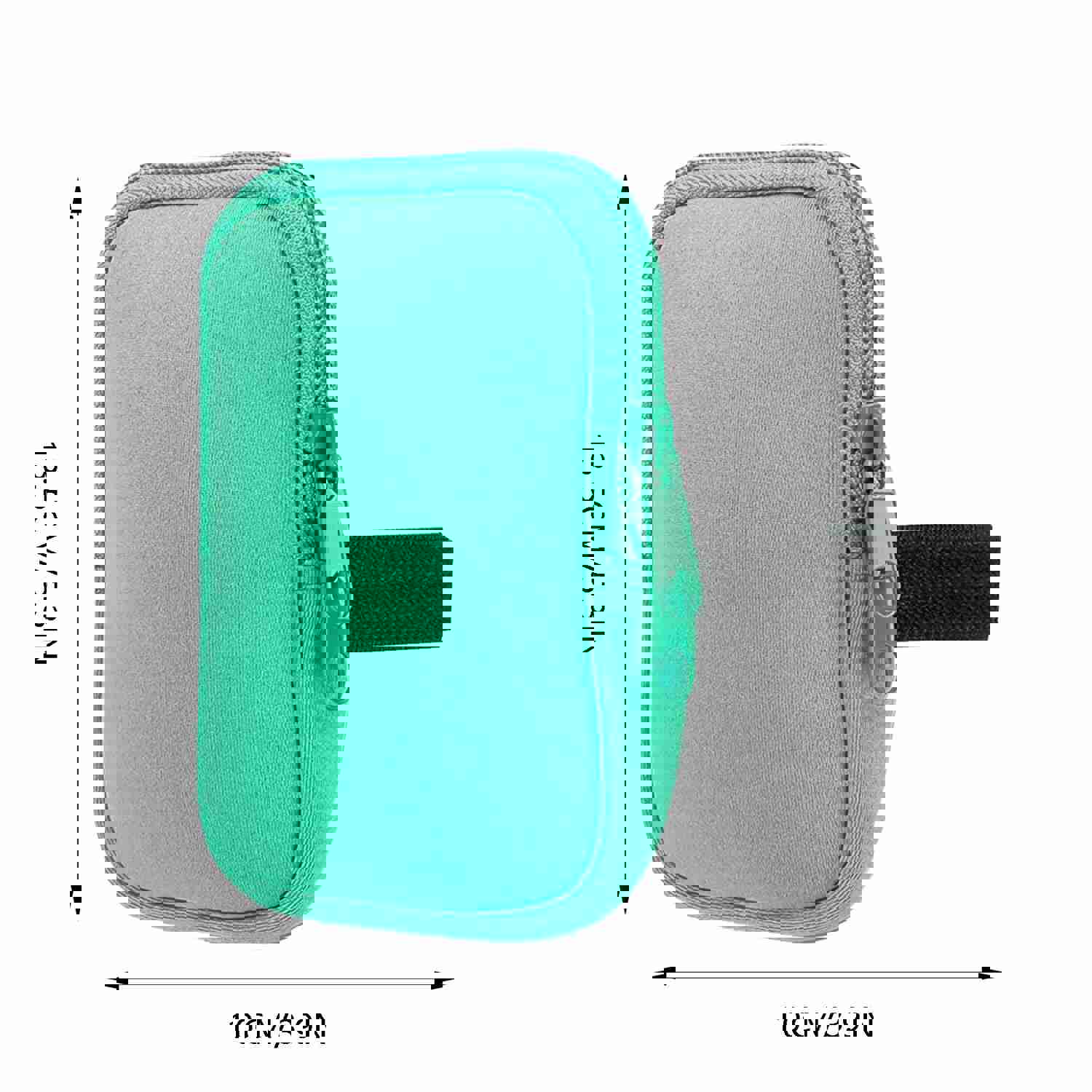 Canvas Water Bottle Bag with Zipper - Pink & Green, Small Square Vertical Fitness Accessory