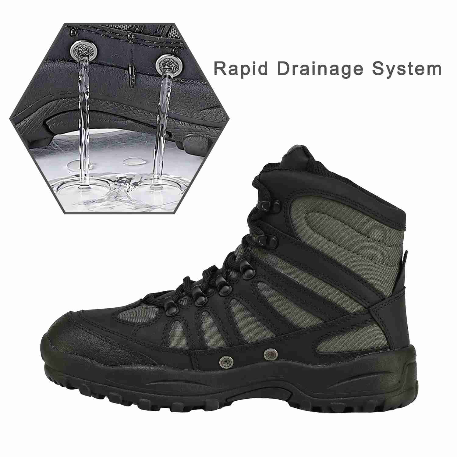Anti-slip Rubber Buckle Lacing Wading Boots for Men