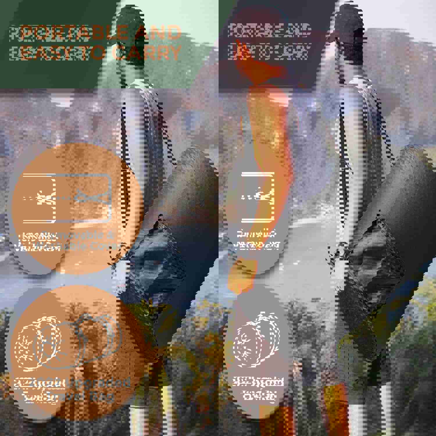 CertiPUR-US Memory Foam Camping Mattress Pad - Portable & Foldable with Waterproof Cover