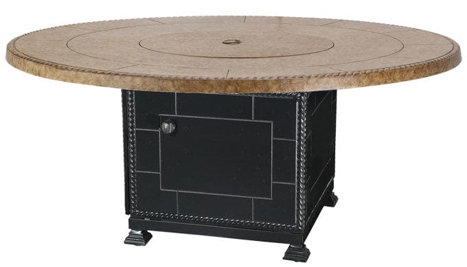 Gensun - Paradise 54 Round Gas Fire Pit Table Top with Paradise Height Fire Pit Base