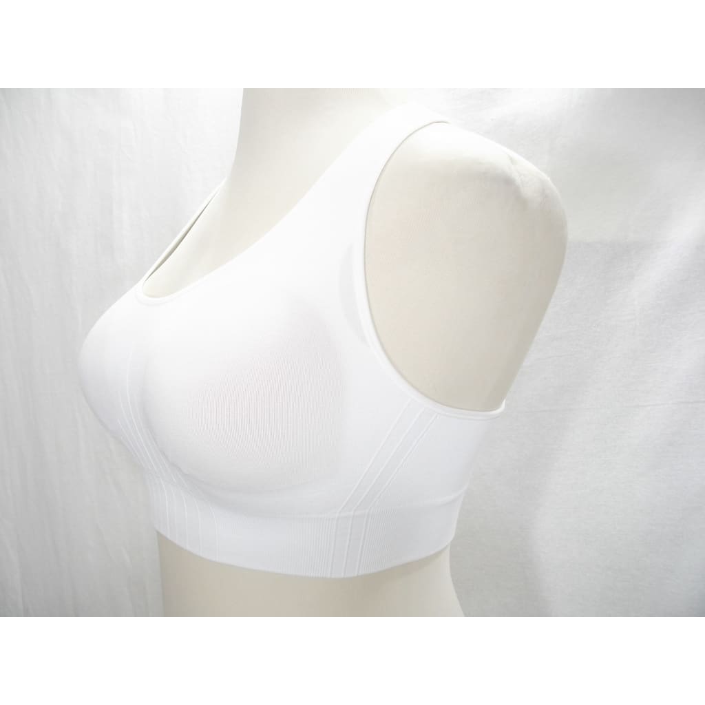 Champion N9169 Wire Free Racerback Sports Bra - XS X-SMALL White