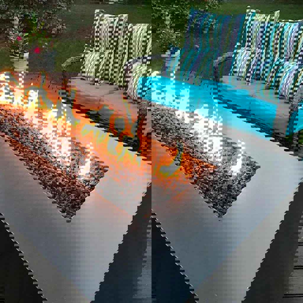 The Outdoor Plus 72 Coronado Copper & Corten Steel & Stainless Steel Rectangle Fire Pit