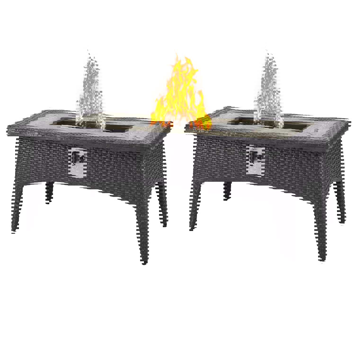 Convene 3 Piece Outdoor Patio Set with Fire Pit in Espresso Beige