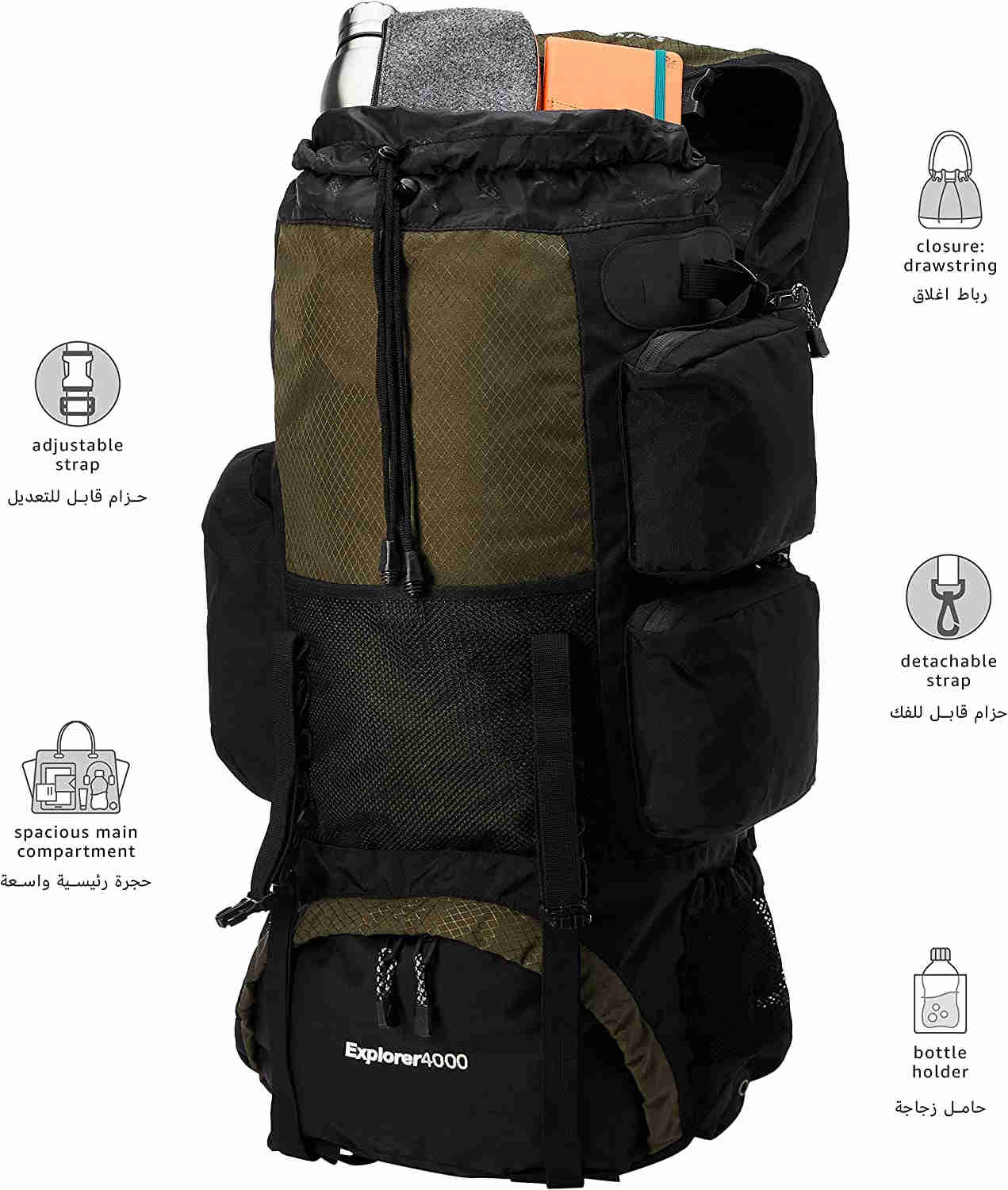 TETON Sports Explorer Backpack - 65L Internal Frame, Adjustable & Water-Repellent