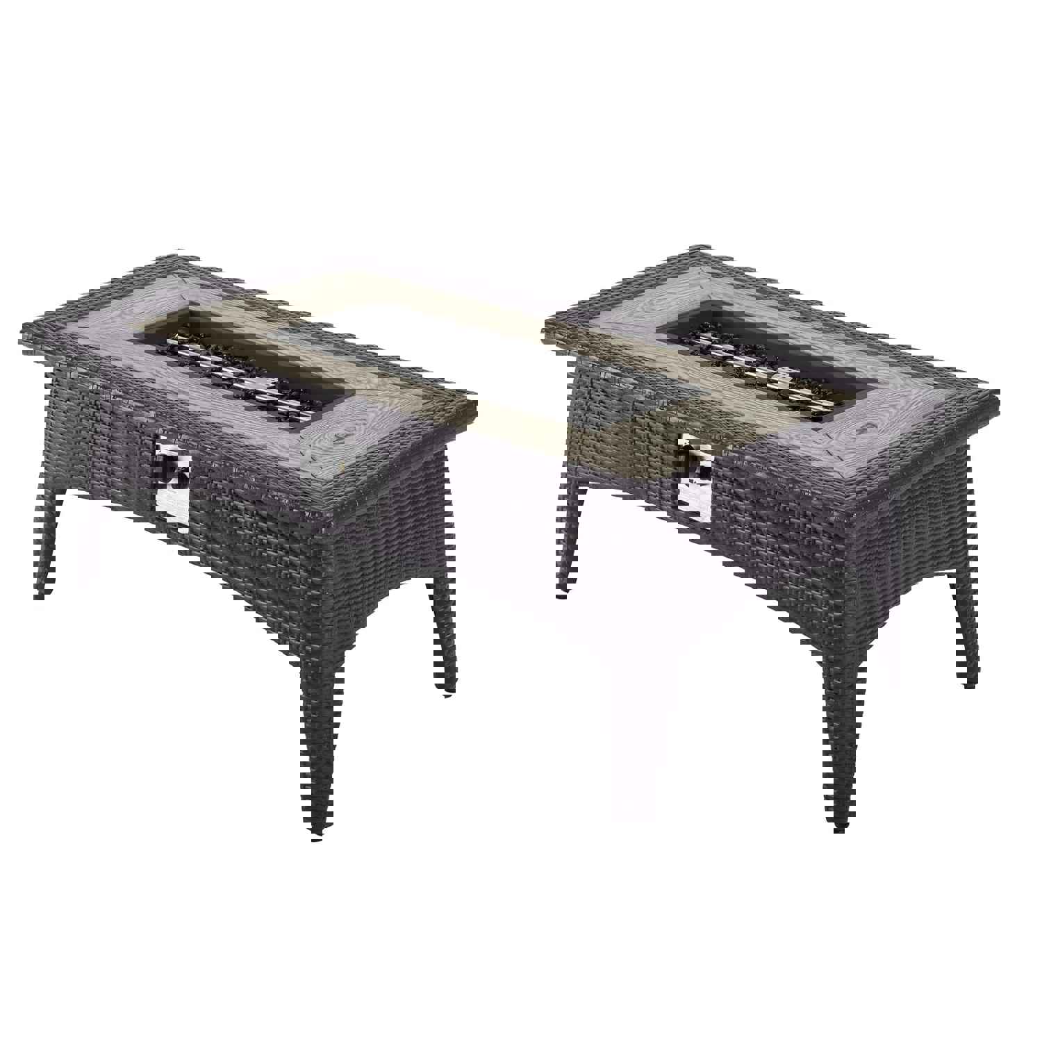 Convene 3 Piece Outdoor Patio Set with Fire Pit in Espresso Beige