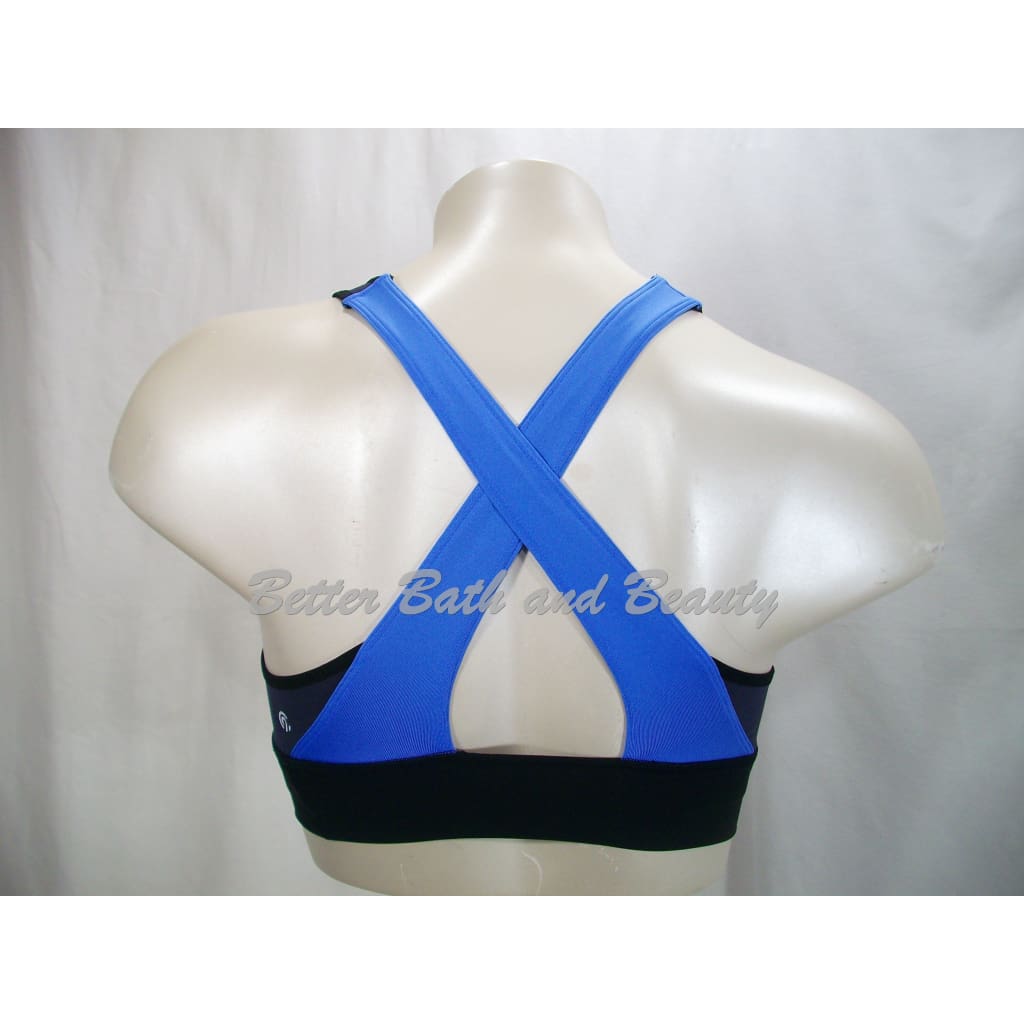 Champion C9 N9683 Asymmetrical Longline Wire-Free Sports Bra - Small, Blue & Black