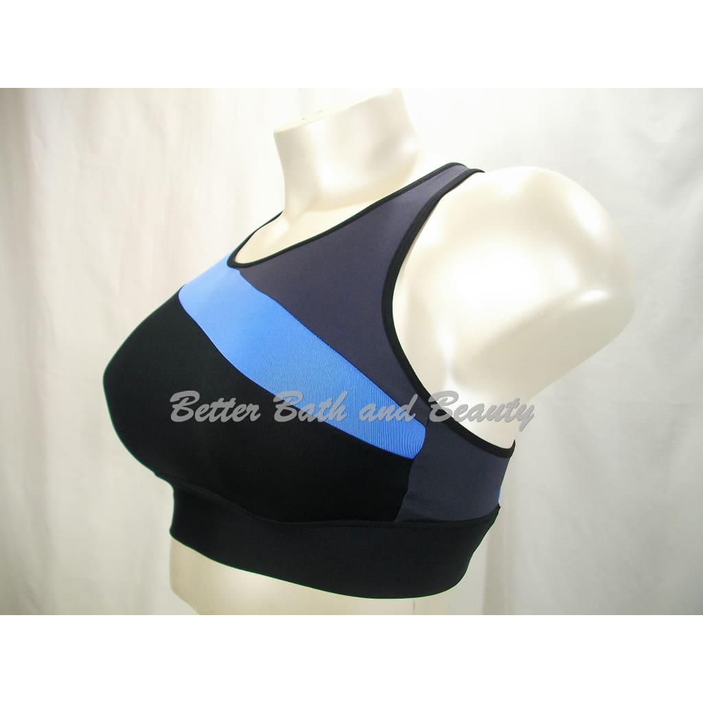 Champion C9 N9683 Asymmetrical Longline Wire-Free Sports Bra - Small, Blue & Black