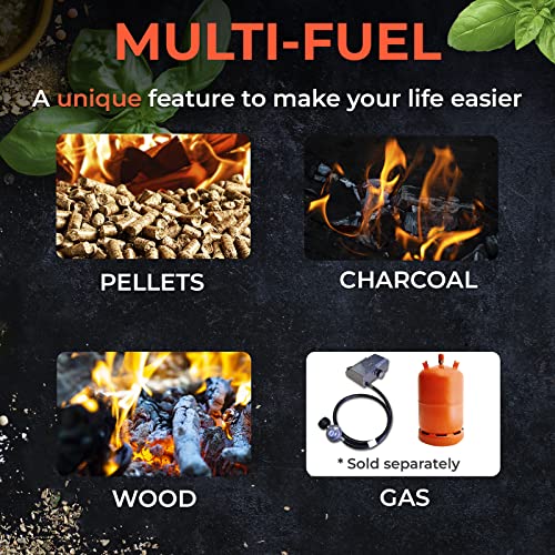 Keystone Peak Festa Outdoor Pizza Oven - Dual Fuel (Wood & Gas), Fast Heating, 5-Year Warranty