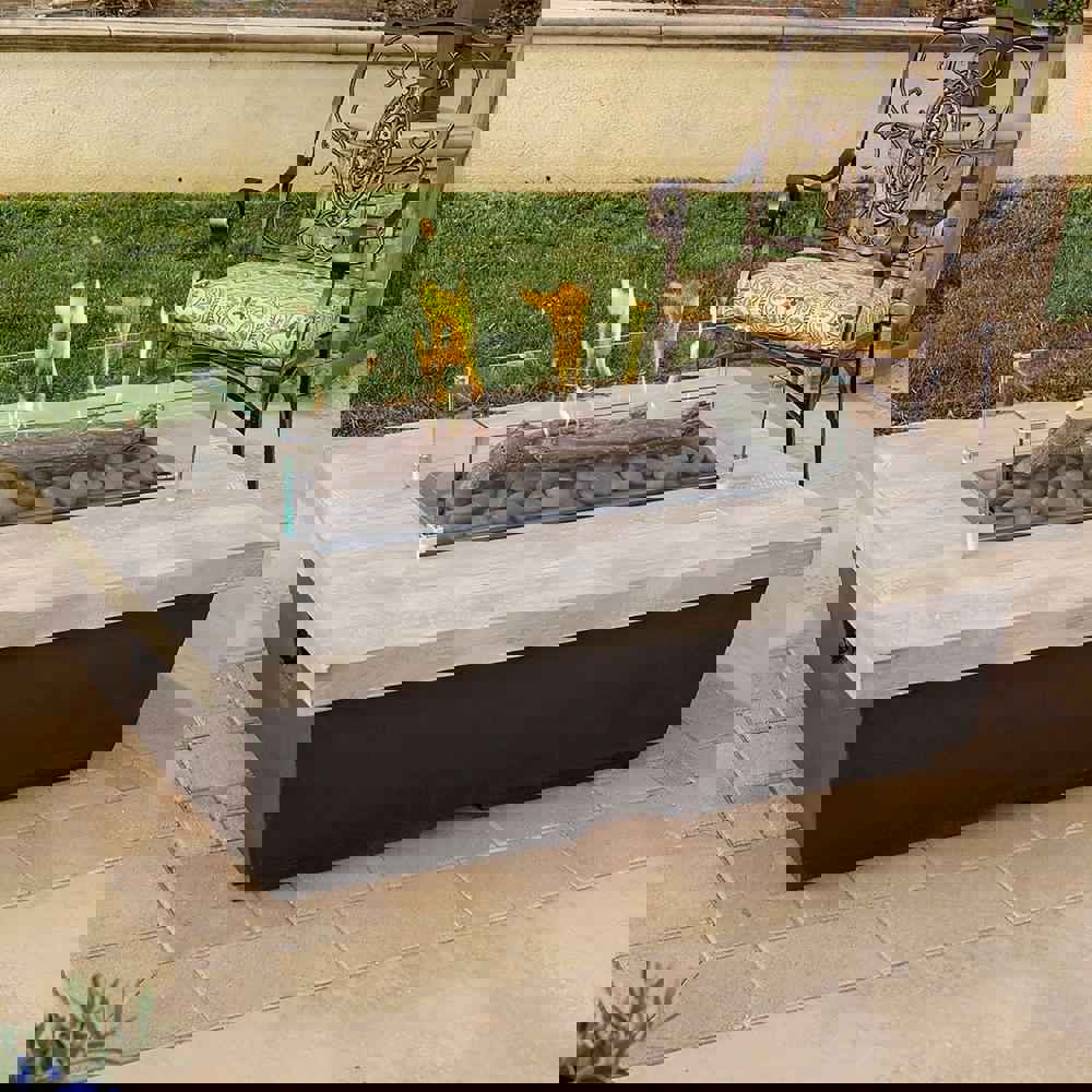 American Fyre Designs Contempo 52-Inch Reclaimed Wood Rectangular Gas Fire Pit Table