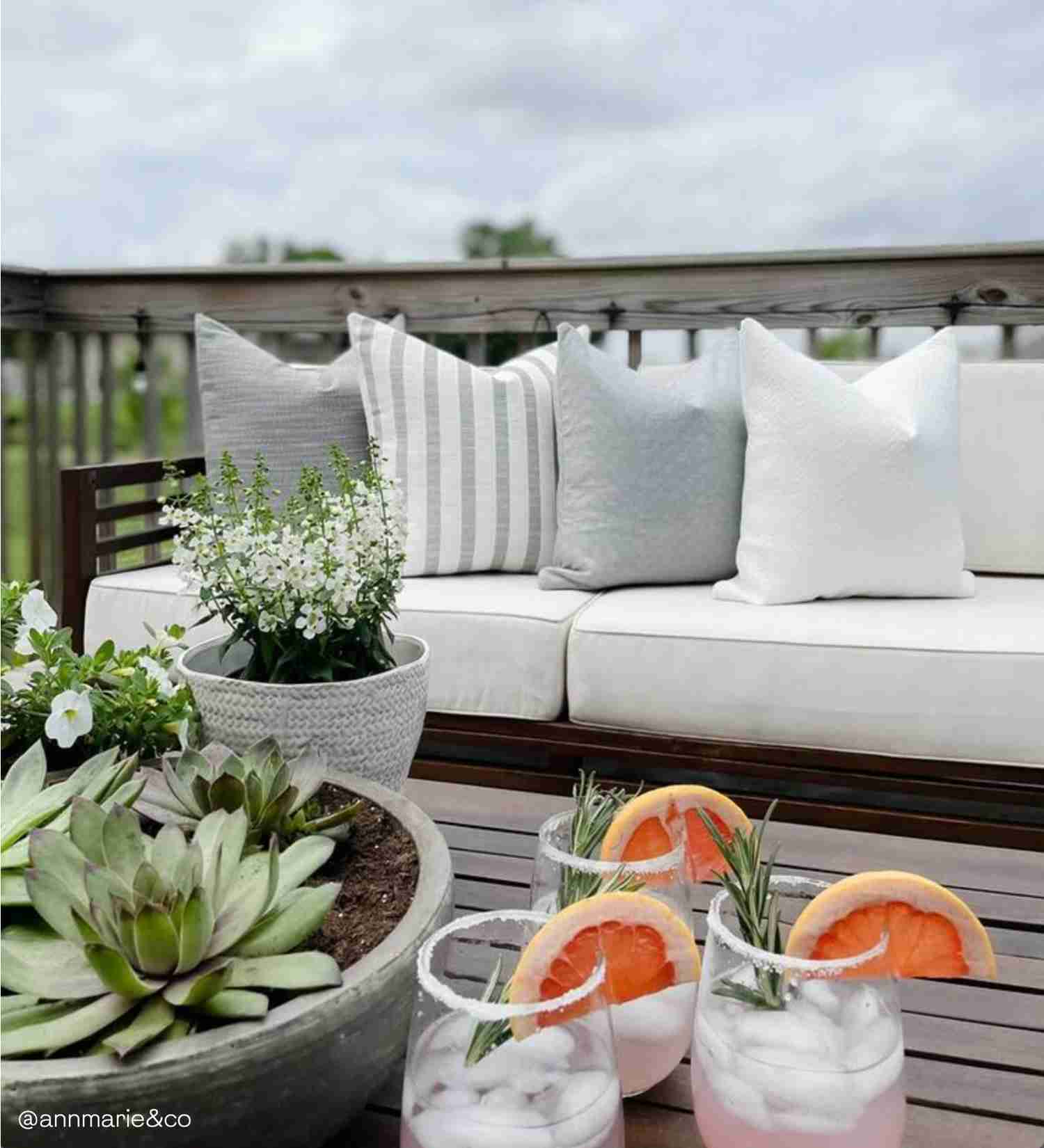 Outdoor Woven Stripes Gray Pillow Cover