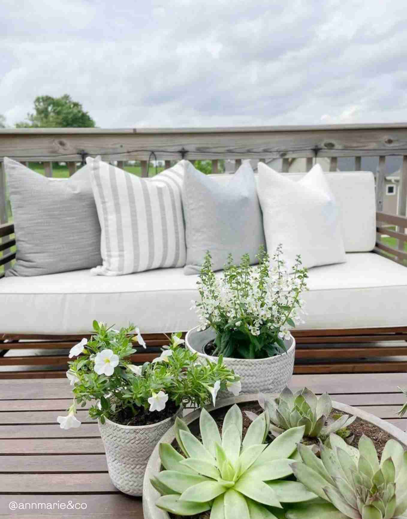 Outdoor Woven Stripes Gray Pillow Cover