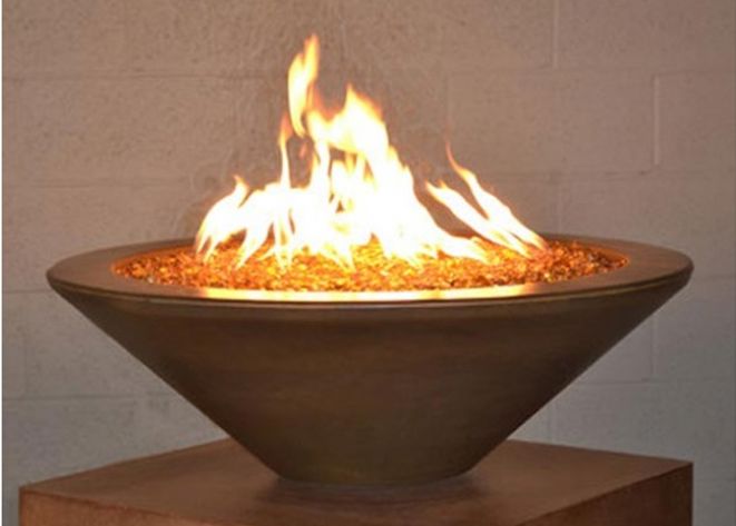 Geo Round Essex Fire Bowl with Electronic Ignition - Free Cover