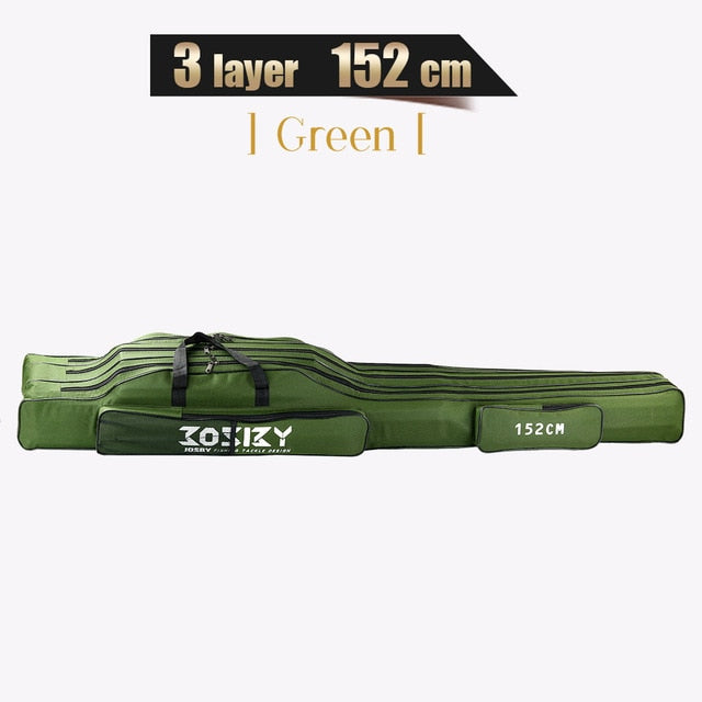 JOSBY Oxford Cloth Multifunctional Large Capacity Fishing Rod Storage Bag - 3-Layer, Foldable, Waterproof