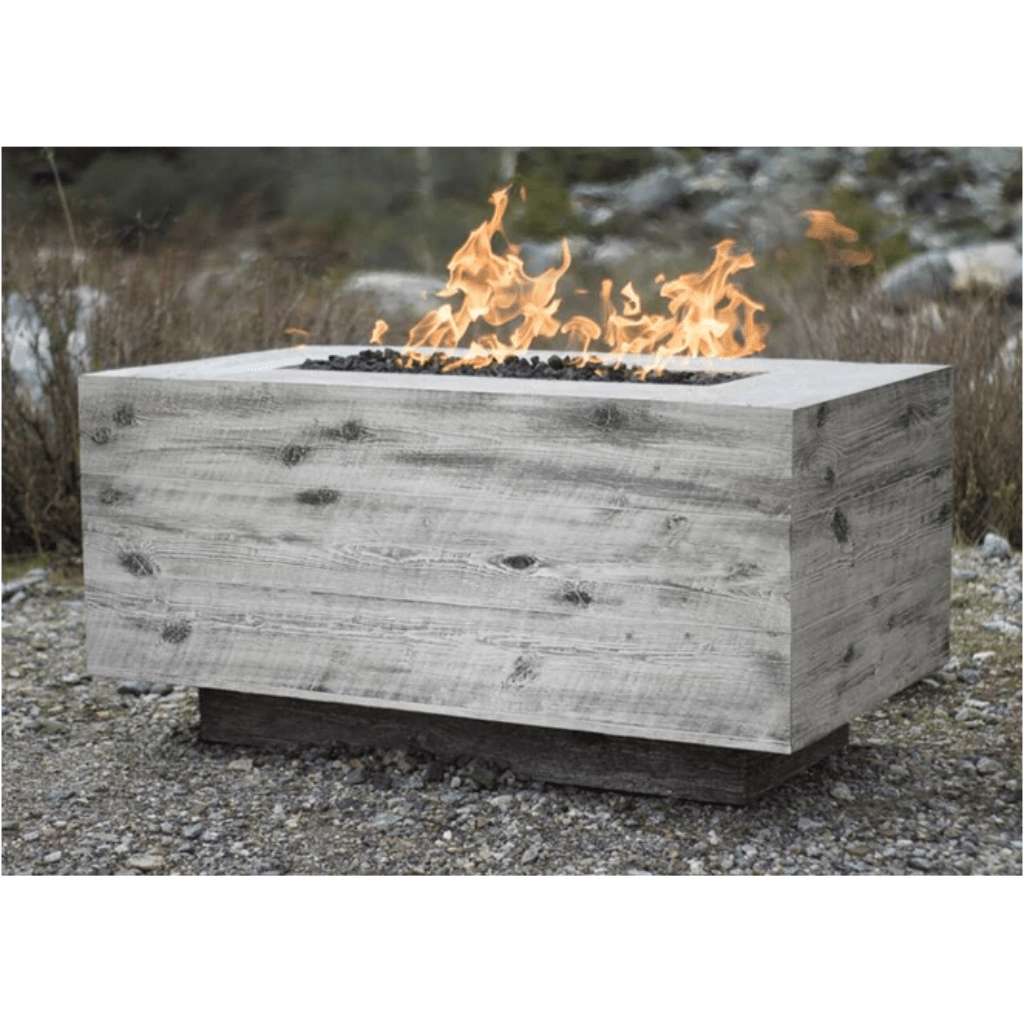 Outdoor Plus - Catalina GFRC Wood Grain Concrete Rectangle Gas Fire Pit 96