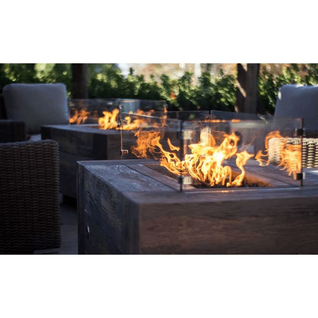 Outdoor Plus - Catalina GFRC Wood Grain Concrete Rectangle Gas Fire Pit 96