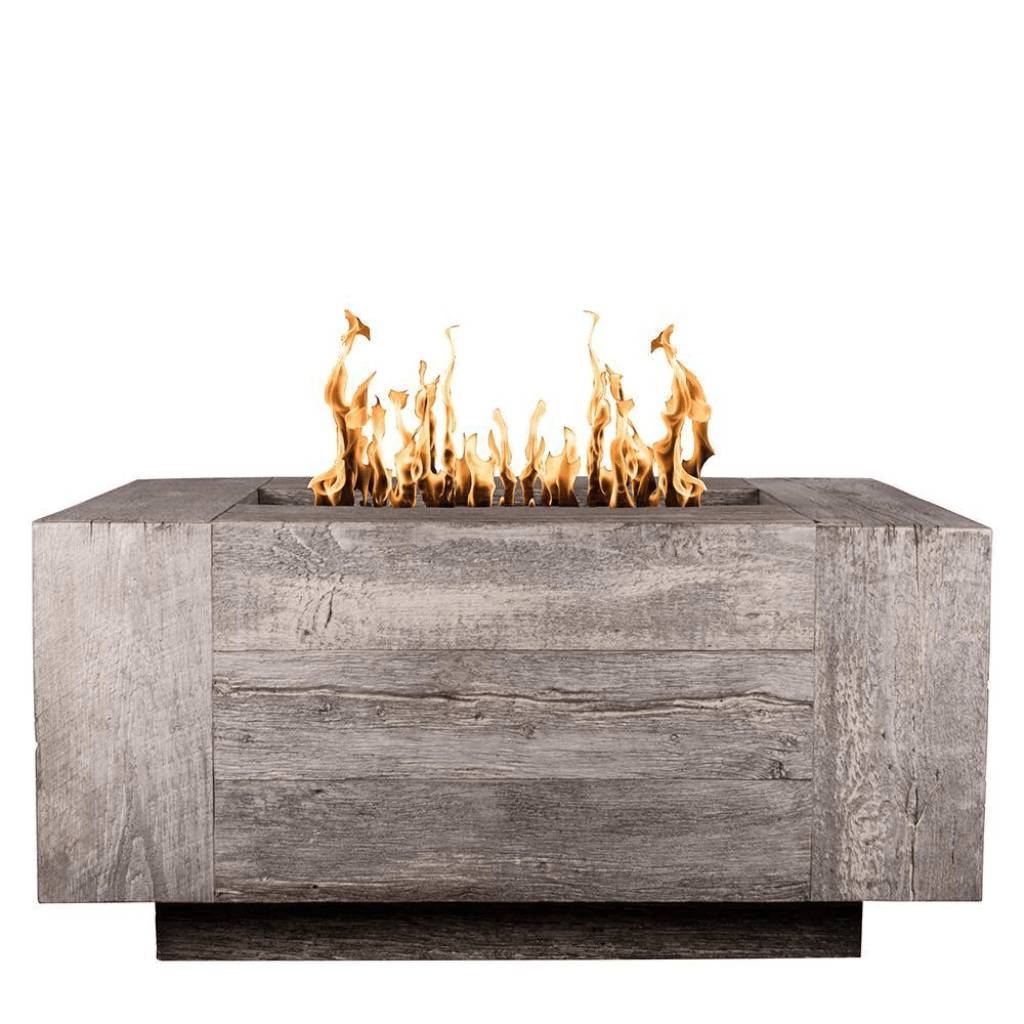 Outdoor Plus - Catalina GFRC Wood Grain Concrete Rectangle Gas Fire Pit 96