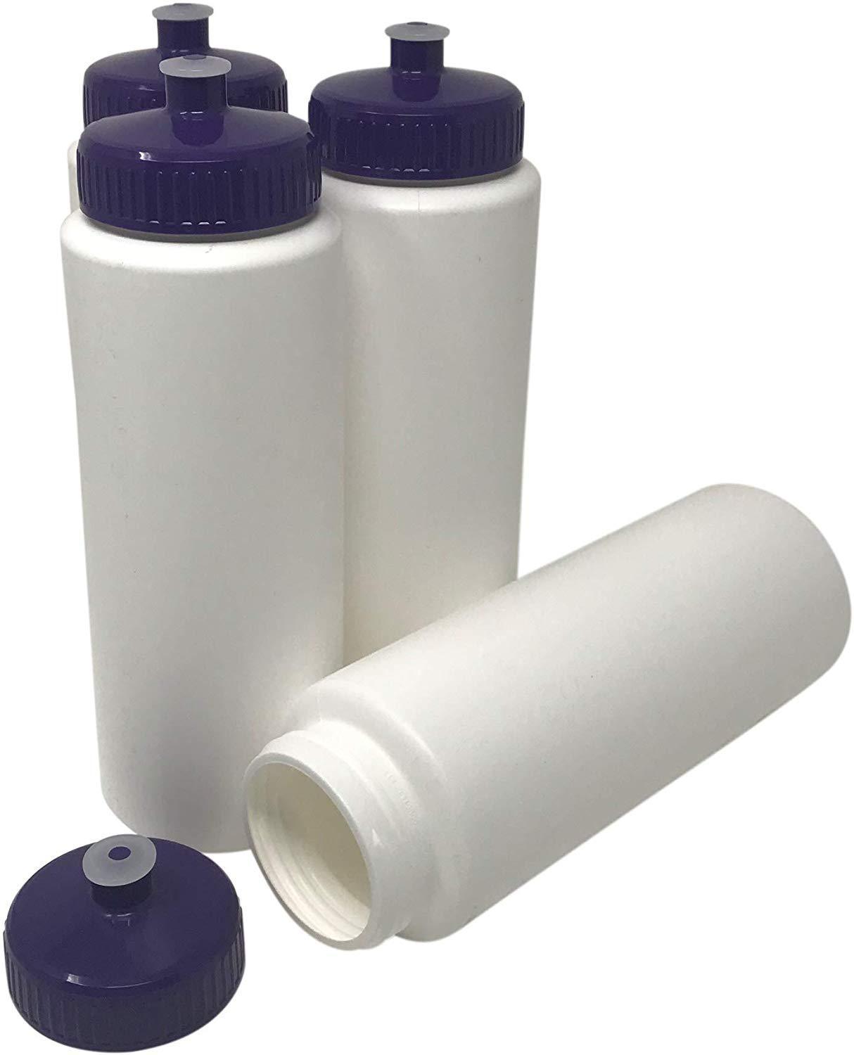 CSBD 32oz Sports Water Bottles, 4 Pack - Reusable, Leakproof, Customizable