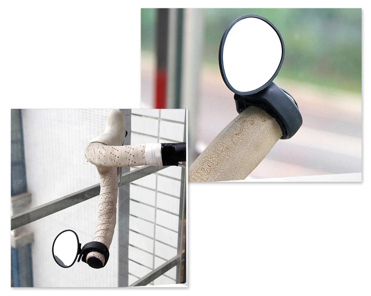 1 Pair Adjustable Bike Mirror for Safer Cycling - Black