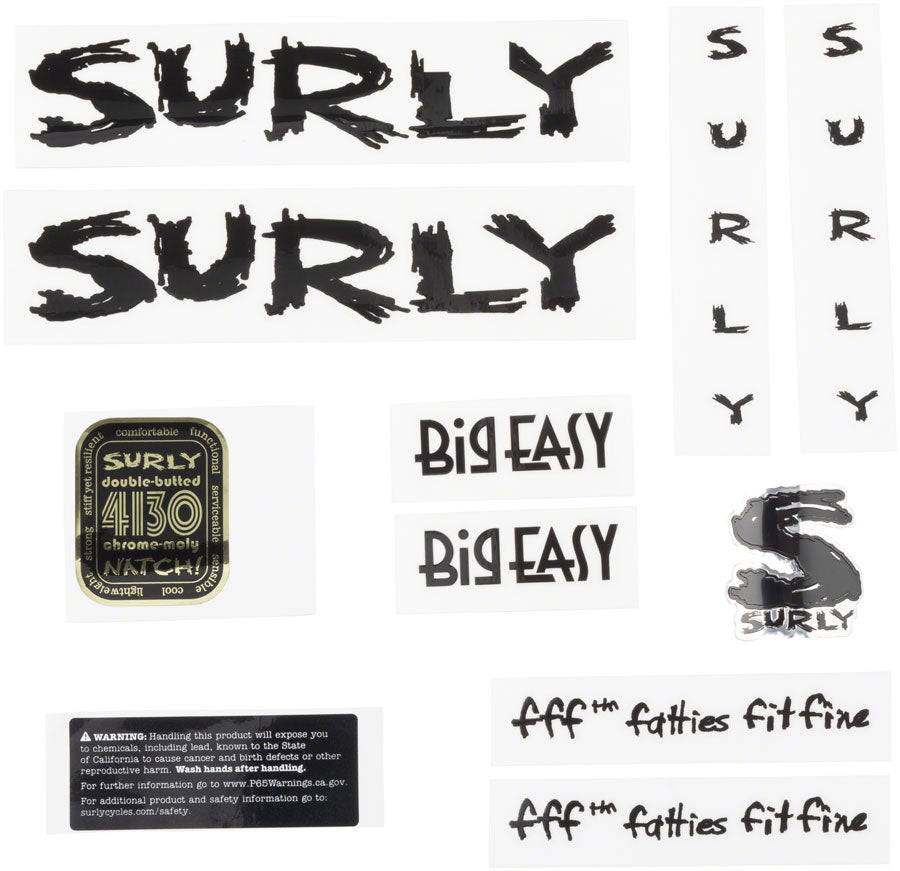Surly Big Easy Frame Decal Set for Repair and Customization