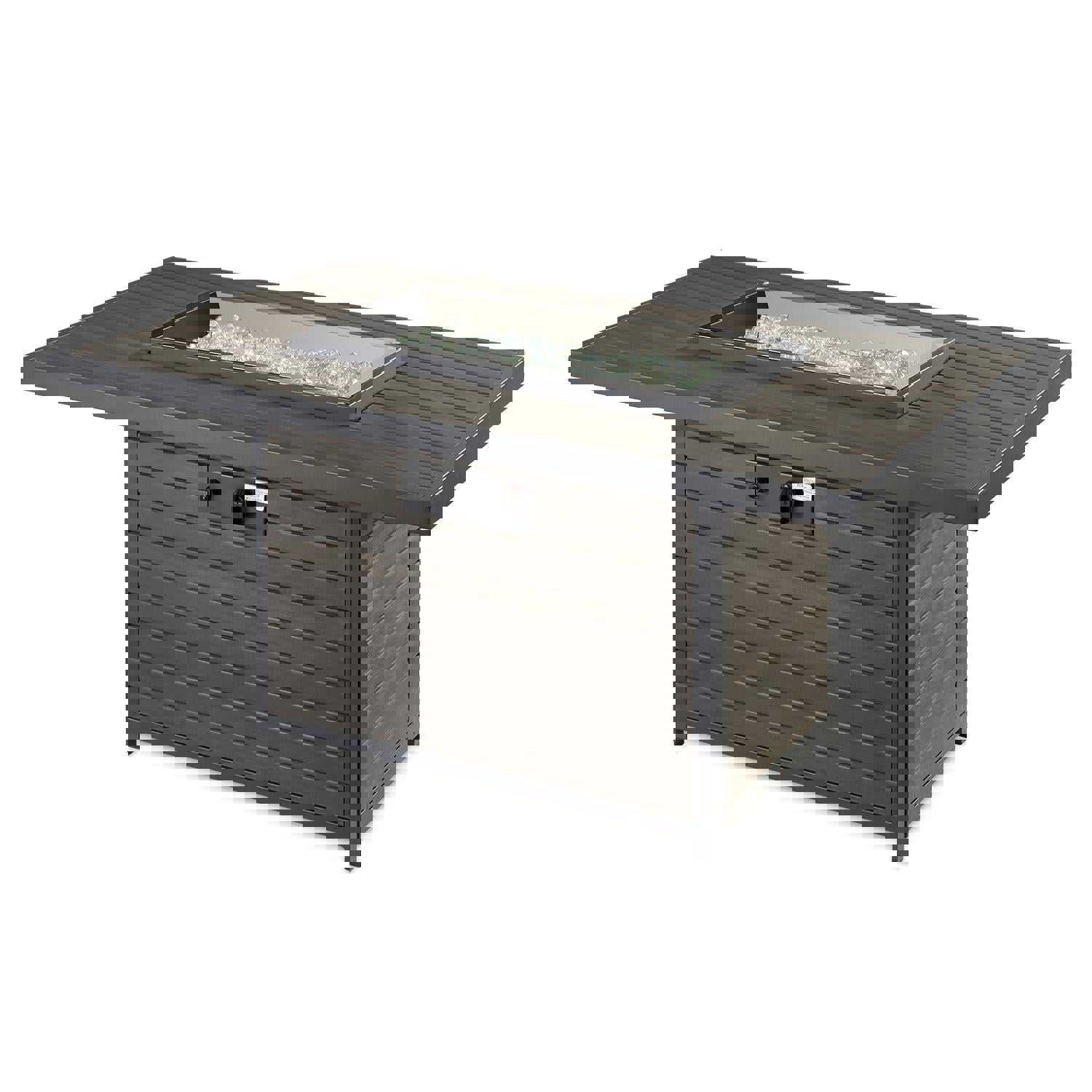 The Outdoor GreatRoom Company Brooks 50-Inch Rectangular Propane Gas Fire Pit Table - Grey