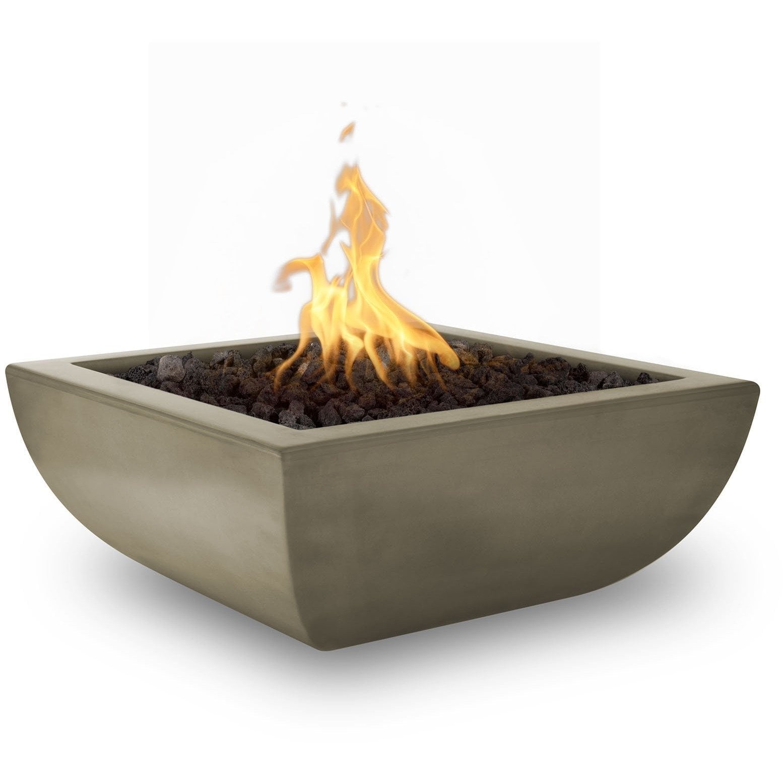 Outdoor Plus Avalon Square Fire Bowl in GFRC Concrete with Free Cover