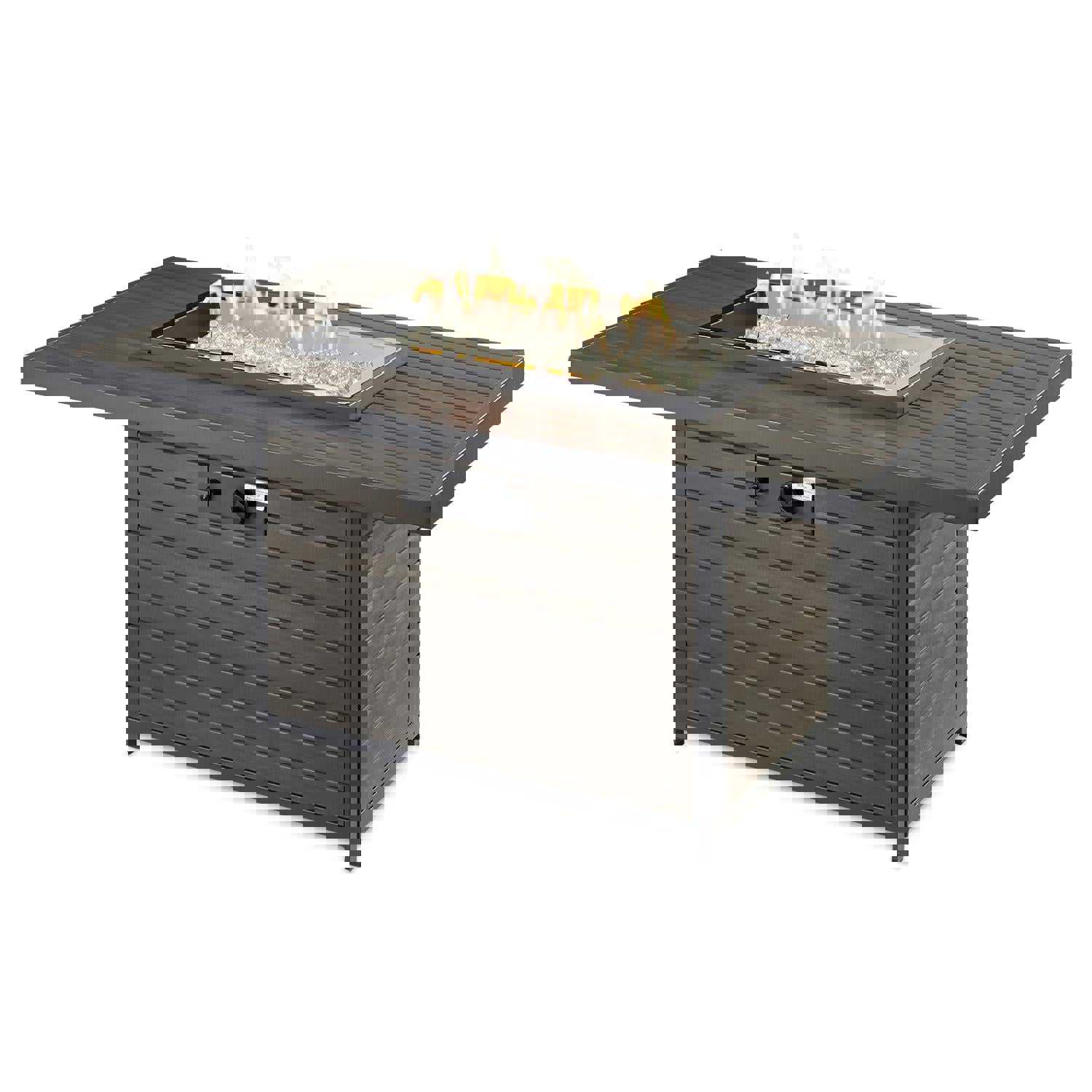 The Outdoor GreatRoom Company Brooks 50-Inch Rectangular Propane Gas Fire Pit Table - Grey