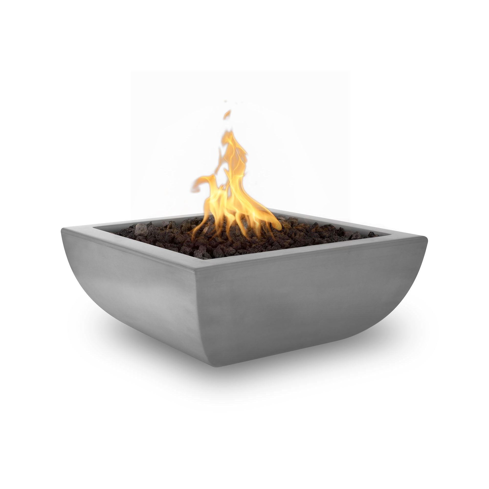 Outdoor Plus Avalon Square Fire Bowl in GFRC Concrete with Free Cover