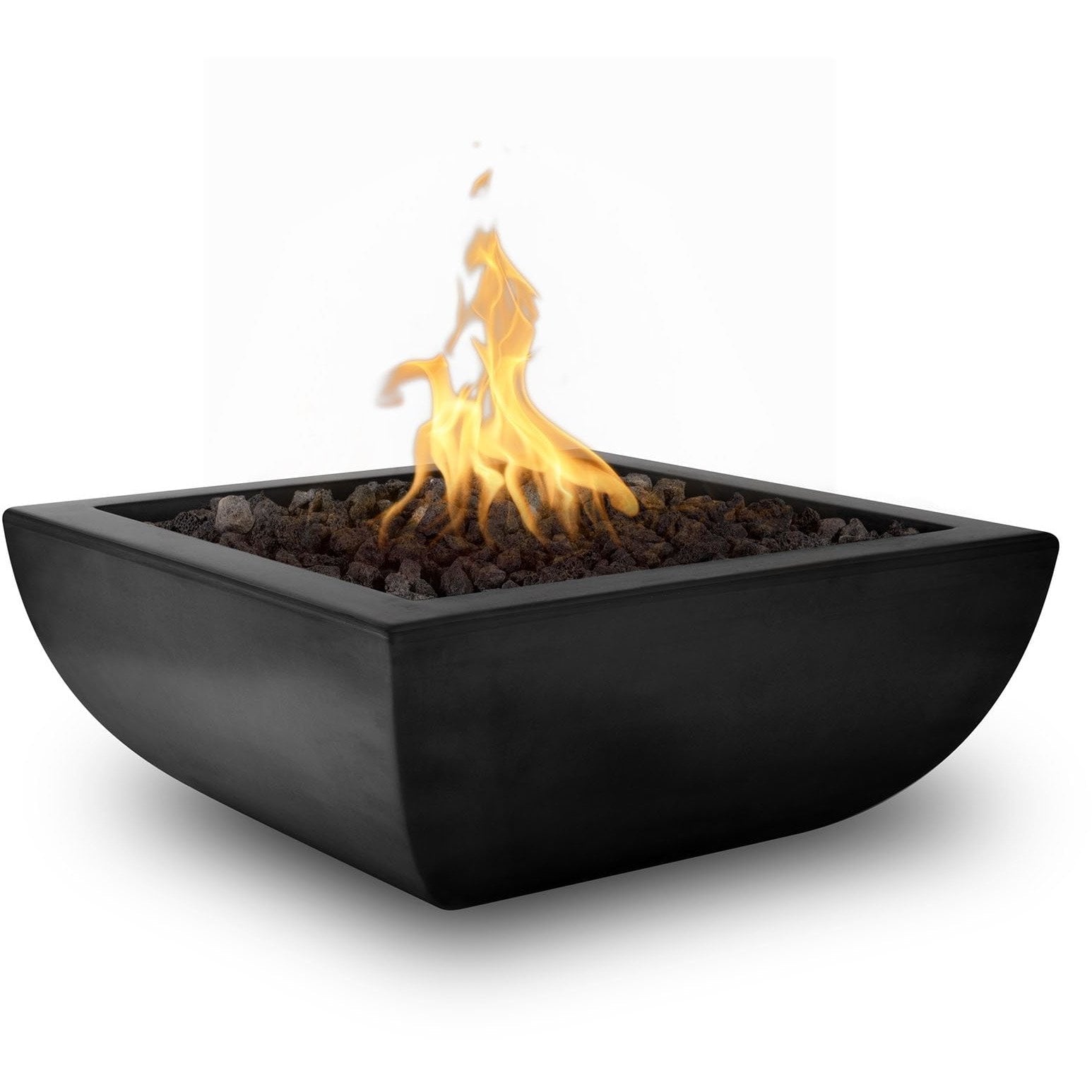 Outdoor Plus Avalon Square Fire Bowl in GFRC Concrete with Free Cover