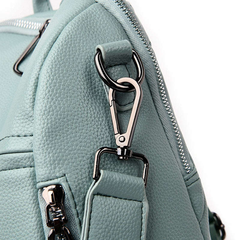 Innovato Design Large Capacity Luxury Soft Leather School Bag and Travel Backpack