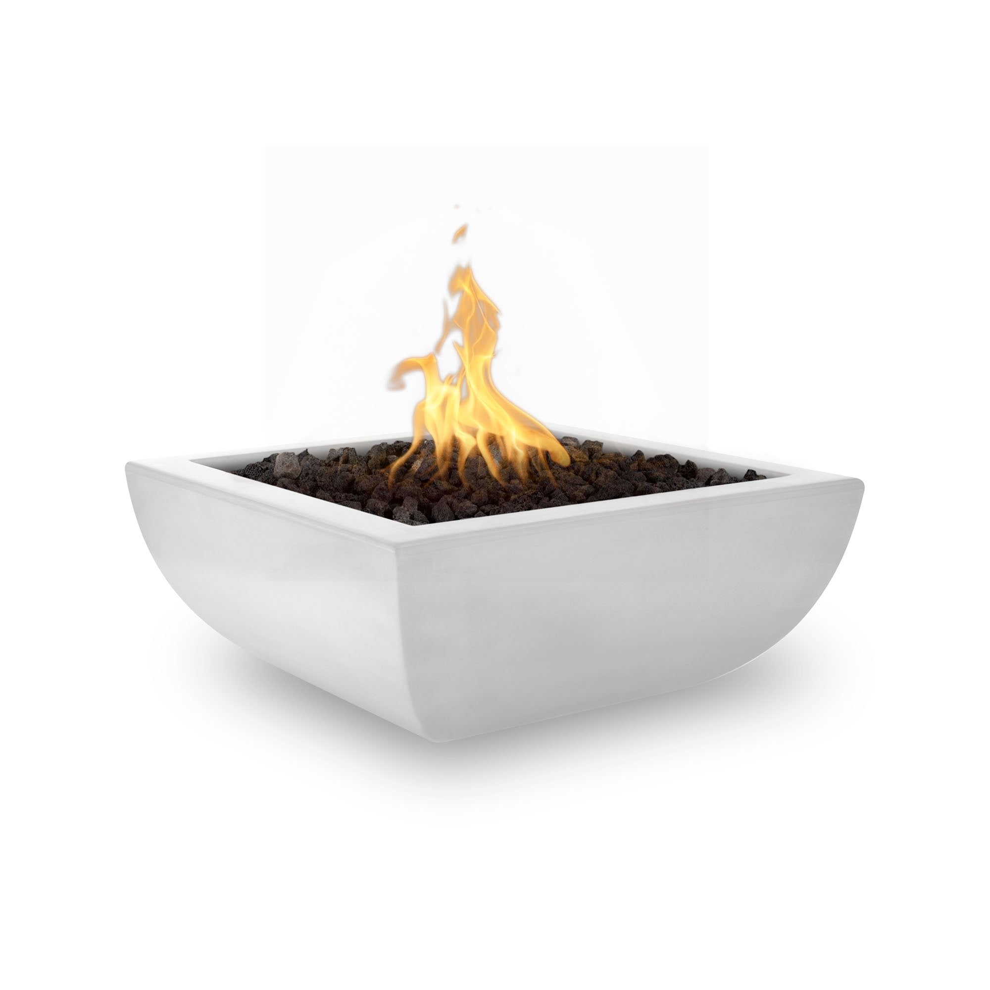 Outdoor Plus Avalon Square Fire Bowl in GFRC Concrete with Free Cover