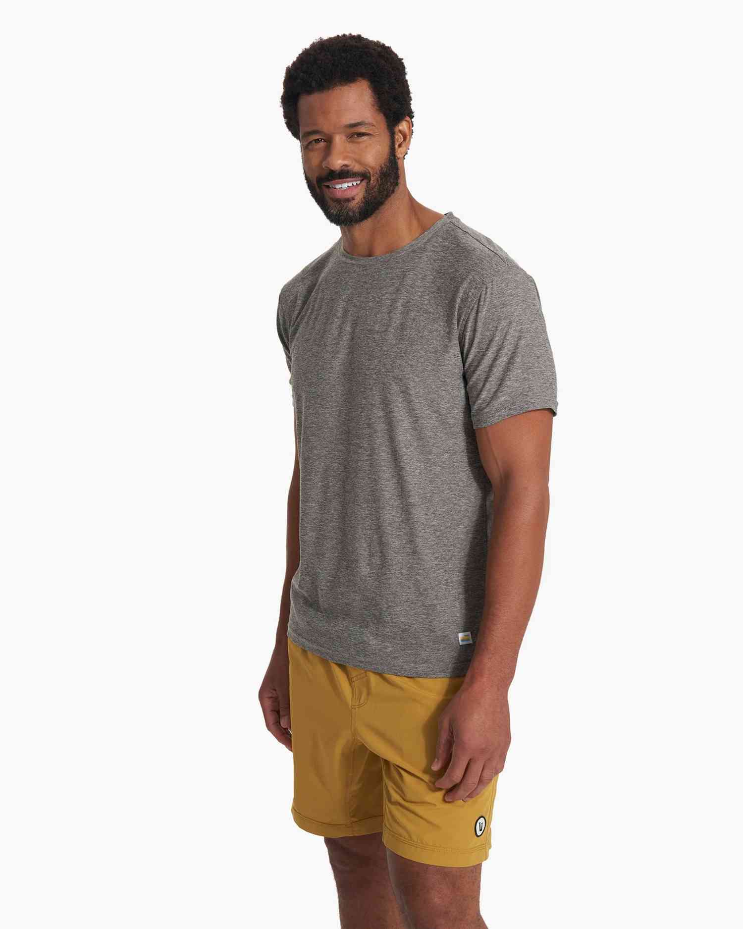 Vuori Strato Tech Tee Shirt Heather Grey - Softest Workout Apparel